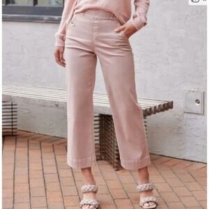 SPANX Wide Leg Sailor Cropped Pants Rose Pink Women's Size M Classic Shaping EUC